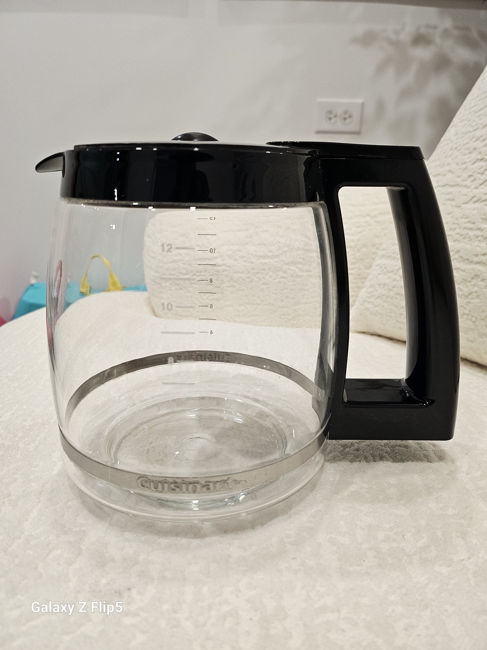 Cuisinart Clear Glass Coffee Carafe with Black Handle and Lid